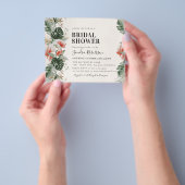 バジェットトロピカル結婚パームブライダルシャワーフライヤー チラシ (手)