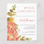 バジェットトロピカル花模様ブライダルシャワー招待 (正面)