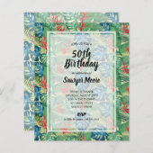 バジェットトロピカル50バースデーパーティ招待状 (正面/裏面)