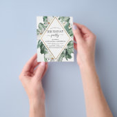 バジェットトロピカル マグノリア 誕生日招待状 チラシ (手)