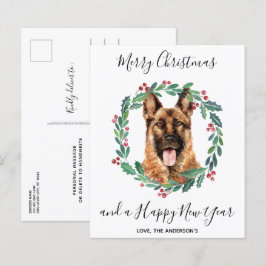 バジェットドイツ羊飼い犬メリークリスマスポストカード