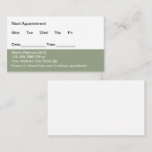 バジェットドクターアポイントメントカード 予約カード (正面/裏面)