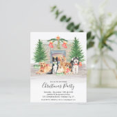 バジェットドッグラバーペットドッグクリスマスパーティー招待状 (スタンド正面)