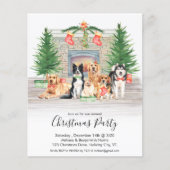 バジェットドッグラバーペットドッグクリスマスパーティー招待状 (正面)