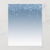 バジェットドリップグリッターブルー結婚式招待状 (裏面)