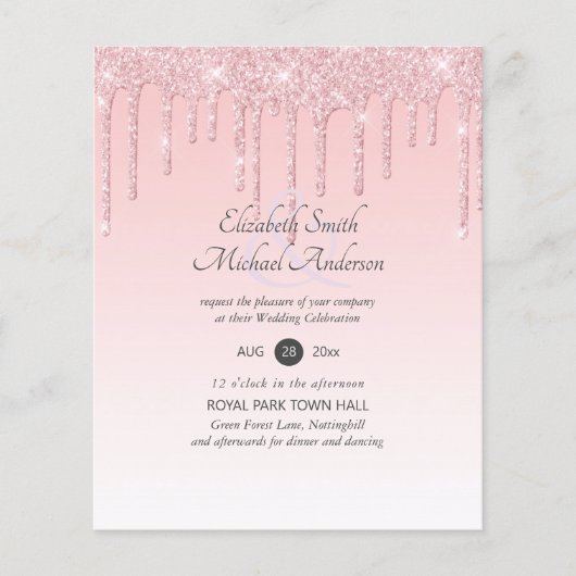 バジェットドリップピンクグリッター結婚ズ (正面)