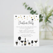 バジェットドリンク金ゴールドブラッククリスマスパーティー招待状 (スタンド正面)