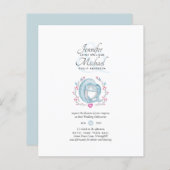 バジェットドルフィンズインラブ海洋生物結婚式の招待 (正面/裏面)