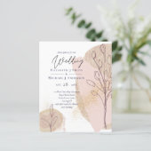 バジェットナチュラルアース抽象芸術結婚式招待状 (スタンド正面)