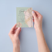 バジェットナチュラルアース抽象芸術結婚式招待状 チラシ (手)