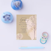 バジェットナチュラルアース素朴ウッドランド秋の結婚式 チラシ (シングル)