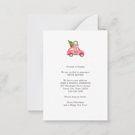 バジェットニューイヤーホームクリスマスホリデームービング ノートカード (裏面)