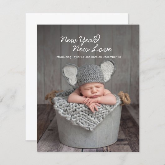 バジェットニューイヤー新ラブホリデイ誕生ベビー写真 (正面/裏面)