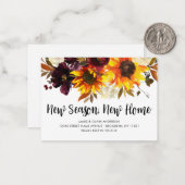バジェットニューシーズンニューホーム秋ひまわりムービング ノートカード (正面/裏面インサイチュ)