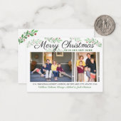バジェットニューホームクリスマス2フォトホリディムービング ノートカード (正面/裏面インサイチュ)