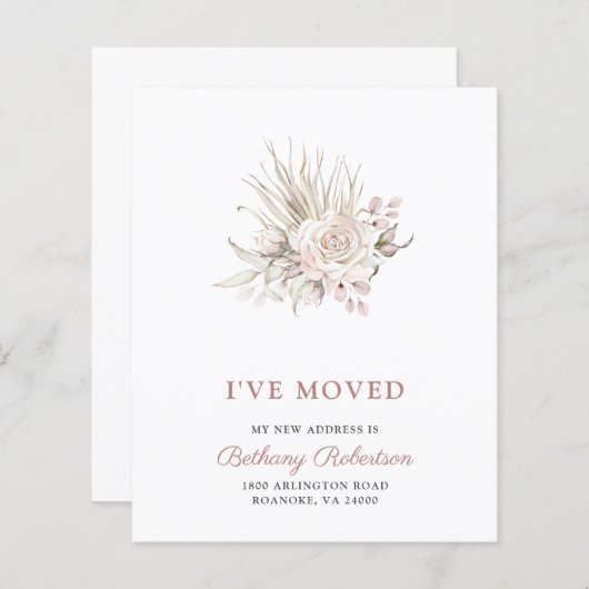 バジェットニューホームピンクローゼユーカリプトゥスムービングカード (正面/裏面)