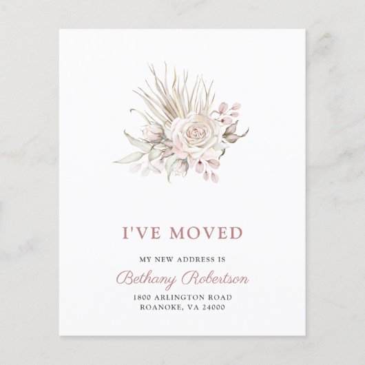 バジェットニューホームピンクローゼユーカリプトゥスムービングカード (正面)