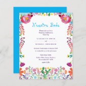 バジェットヌエストラボダフォーク花花結婚式の招待 (正面/裏面)