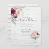 バジェットヌエストラBODAブルガンディーピンク結婚フローラ (正面/裏面)