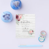 バジェットヌエストラBODAブルガンディーピンク結婚フローラ チラシ (シングル)