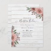 バジェットヌエストラBODA招待状ブルゴーニュフローラ (正面/裏面)