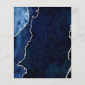 バジェットネイビーとシルバーアゲート結婚式招待状 チラシ (裏面)