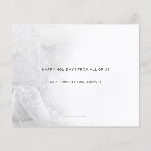 バジェットネイビーオーナメント会社ホリデーカード (裏面)