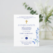 バジェットネイビーカトリックのキリスト教徒の結婚式の招待 (スタンド正面)