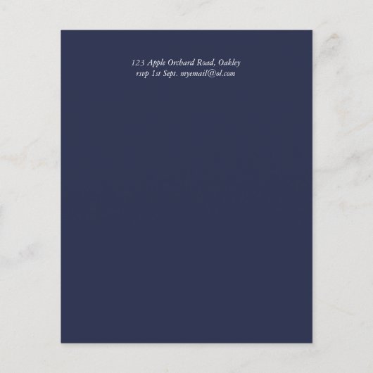 バジェットネイビーカトリックのキリスト教徒の結婚式の招待 (裏面)