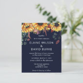 バジェットネイビーサンフラワーズ結婚式招待状 (スタンド正面)