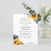 バジェットネイビーサンフラワーブライダルシャワー招待 (スタンド正面)