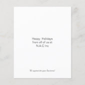 バジェットネイビースノーシーンホリデーカード (裏面)