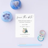 バジェットネイビーダスティブルー&ピンクフローラ保存日 チラシ (シングル)