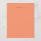 バジェットネイビーピーチフローラ結婚式招待状 (裏面)