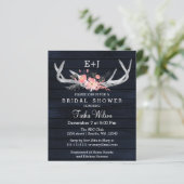 バジェットネイビーフローラアントラーブライダルシャワー招待 (スタンド正面)