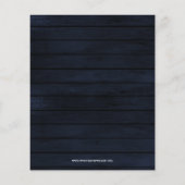 バジェットネイビーフローラアントラーブライダルシャワー招待 (裏面)