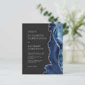 バジェットネイビーブルーアガテシルバー結婚式招待状 (スタンド正面)
