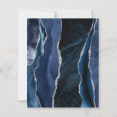 バジェットネイビーブルーオレンジ結婚式招待状 (裏面)