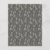 バジェットネイビーブルーガーデンパターンウェディング招待 (裏面)