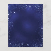 バジェットネイビーブルーグリッターダスト結婚式招待状 (裏面)