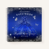 バジェットネイビーブルーグレーガウンキンセアニェラゲストブック ノートブック (正面)