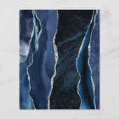 バジェットネイビーブルーシルバーアゲットマーブル結婚ズ (裏面)