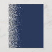 バジェットネイビーブルーシルバーグリッター結婚エッジのメニュー (裏面)