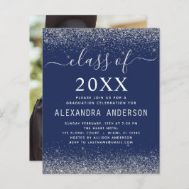 バジェットネイビーブルーシルバーフォト卒業2023