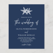 バジェットネイビーブルースターフィッシュ結婚式招待状 チラシ (正面)