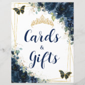 バジェットネイビーブルーフローラキンセアニラカード&ギフト (裏面)