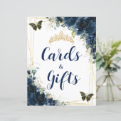 バジェットネイビーブルーフローラキンセアニラカード&ギフト (スタンド正面)