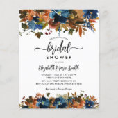 バジェットネイビーブルーブラウンフローラ秋ブライダルシャワー (正面)