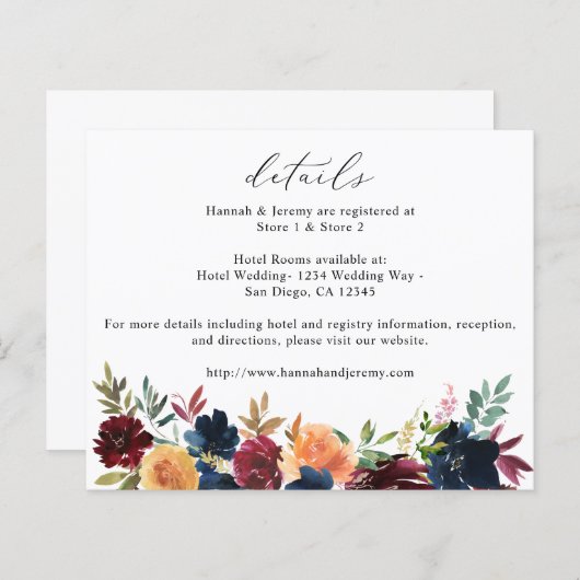 バジェットネイビーブルーブルゴーニュ&ピーチフローラ詳細 (正面/裏面)