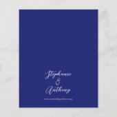 バジェットネイビーブルーホワイトフローラ結婚式招待状 (裏面)